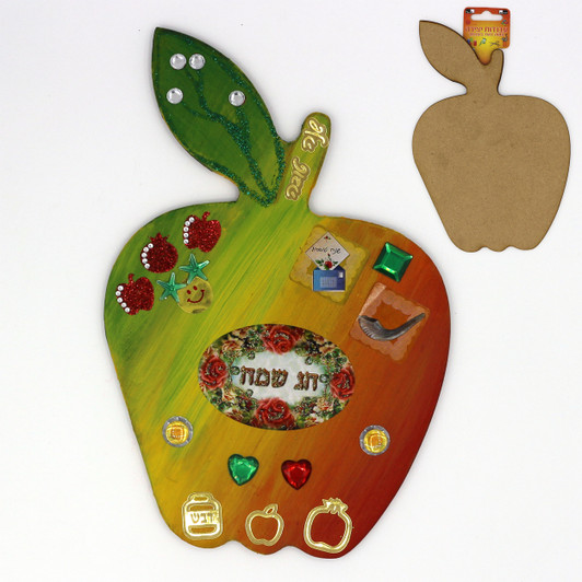 Large Laser-Cut Wooden (MDF) Apple for Decoration