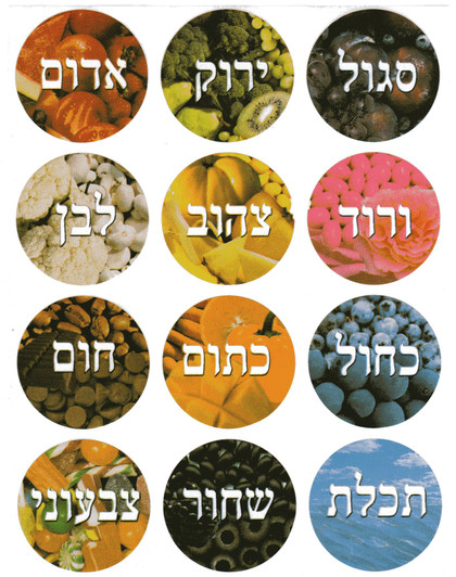 Colorful Hebrew Alphabet Letters Stickers 0.7