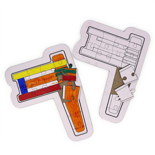 SINGLE Purim Gragger Shaped Inlay Puzzles for Coloring