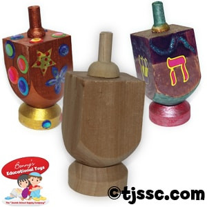 Wooden Dreidel + Dreidel Base for Decoration Hanukkah arts and craft project