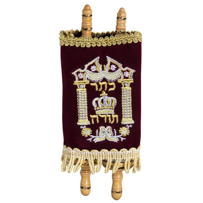 Children's Torah Scroll Maroon Red