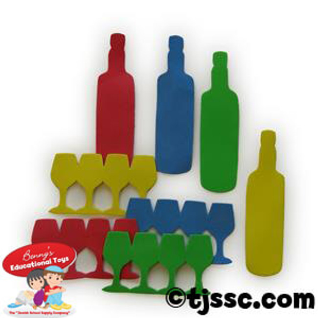 Passover Bottles & 4 Cups Foam Shapes for Jewish Arts & Crafts