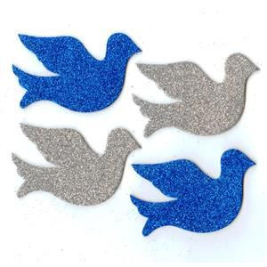 Doves Glittering Foam Shapes