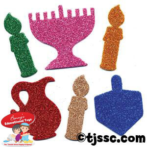 Hanukkah (Chanukah) Small Glitter Foam Shapes