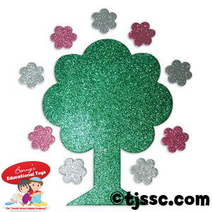 Glitter Tree with Flowers Foam Shapes