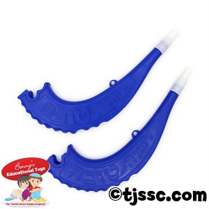 Plastic Toy Shofar in blue and white only