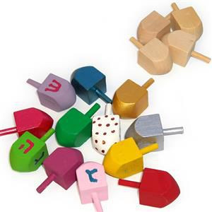 Small Wooden Dreidels for Decoration Hanukkah arts and craft project