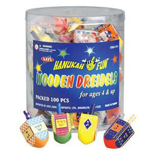 Large Hand Painted Wood Dreidels