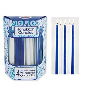 Deluxe Tapered Blue and White Candles