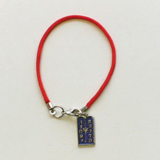 Red Bracelet with Ten Commandments