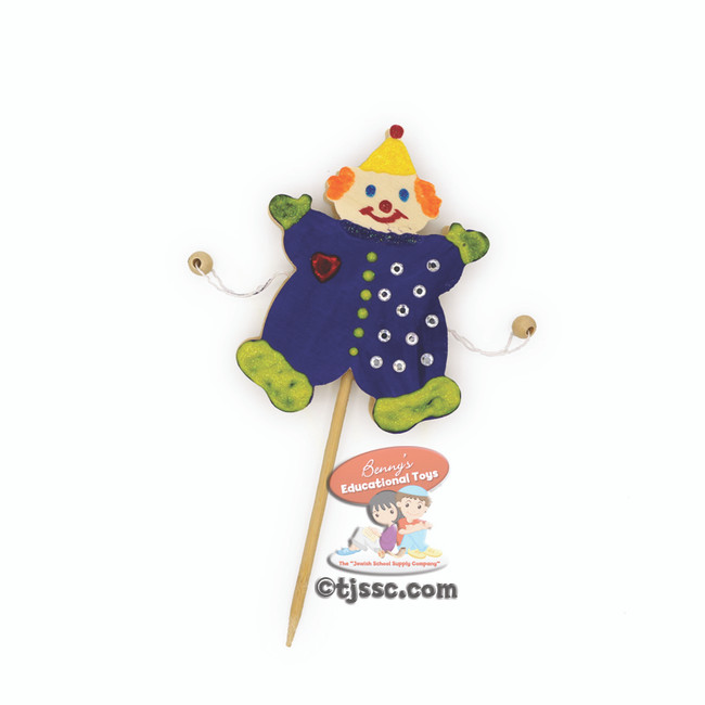 Purim Clown Gragger Craft Project in Blue