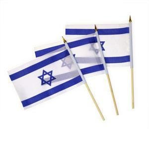 Small Israeli Flag on Wood Stick
