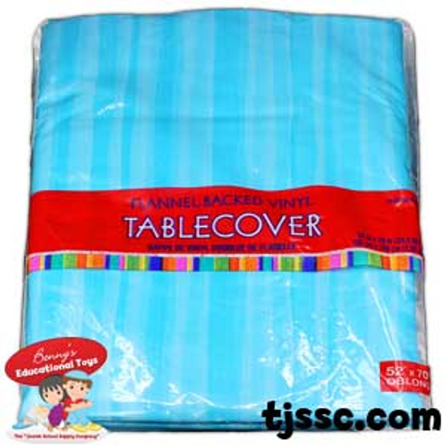 Flannel-Backed Table Cover Del Sol Blue 50" X 70" Oblong