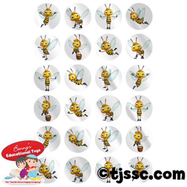 Rosh HaShanah Funny metallic bees stickers
