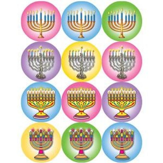 Chanukah Menorah Colorful Stickers