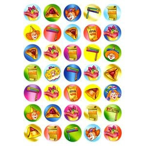 Purim Symbols Stickers