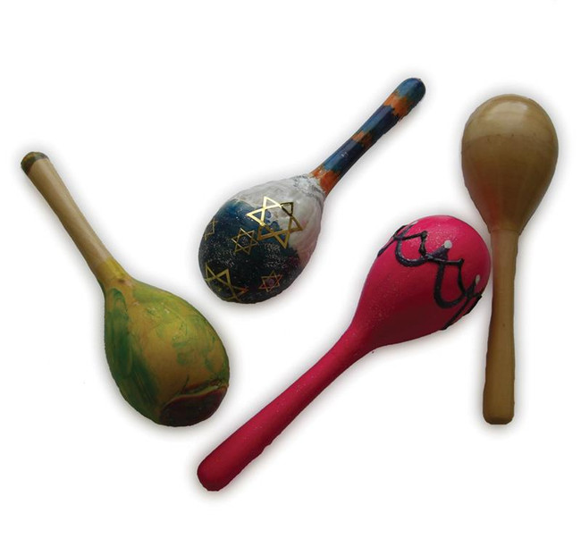 Purim Wood Maracas for Decoration