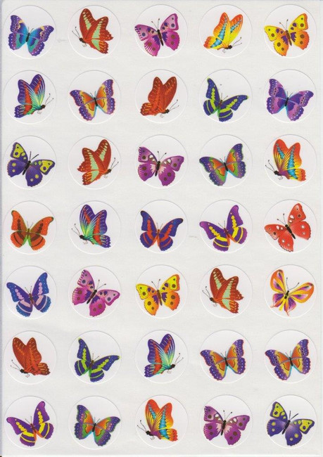 Butterfly stickers 0.70" (1 Sheet)