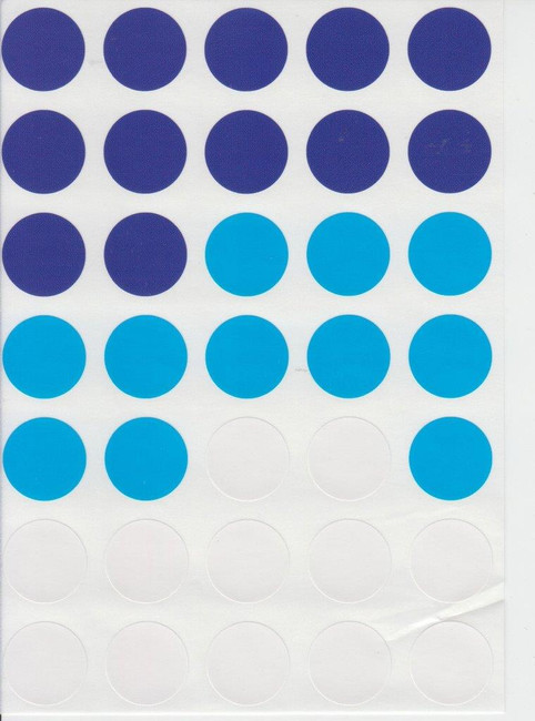 Blue & White Dots Stickers 0.7""