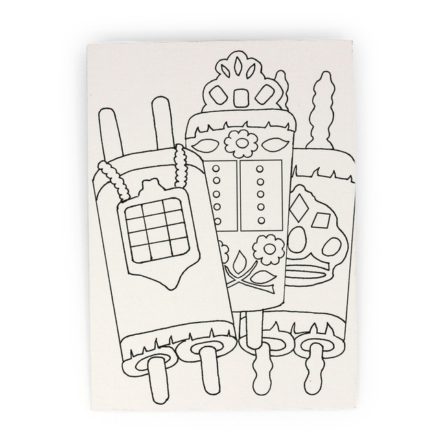 Torah Canvas Art Kit with Paints & Brush