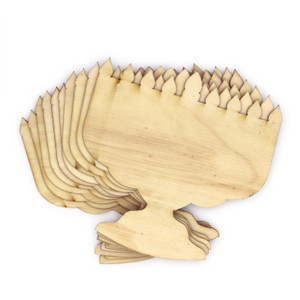 SINGLE Menorah Wood Shape for Coloring Activity (6.8" x 6.6")