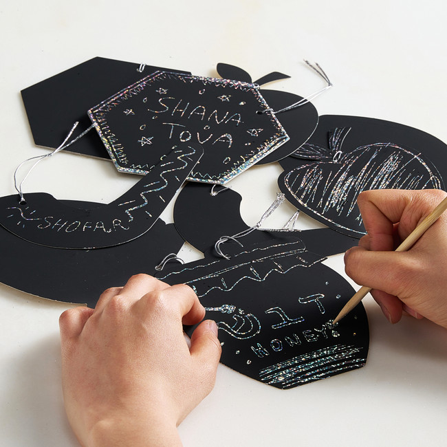 Rosh Hashanah Prismatic Scratch Art