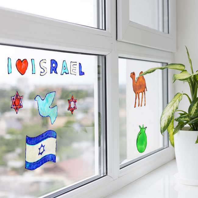 DIY "I Love Israel" Window Art