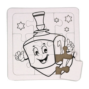 SINGLE Chanukah Smiley Dreidel Inlay Puzzle for Decoration