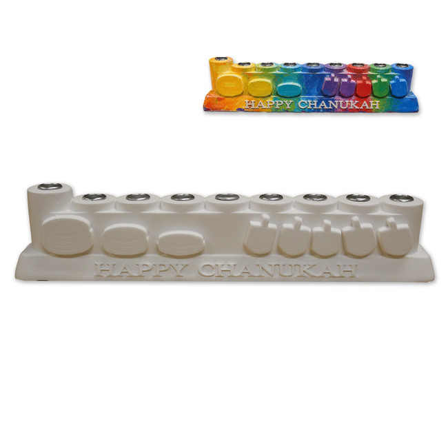 Chanukah Arts & Crafts Menorah - Gelt & Dreidels Design
