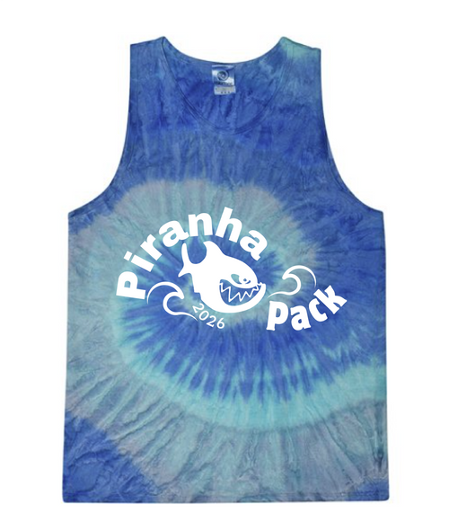 PCST - 3500 - Tie-Dyed Unisex Tank Top - Choice of front design w/ "PIRANHAS" vertically on back
