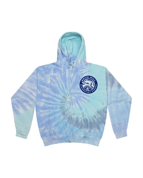 Brick Mill Elem - C8888 - Tie-Dye Adult Zip-up --Lagoon ONLY