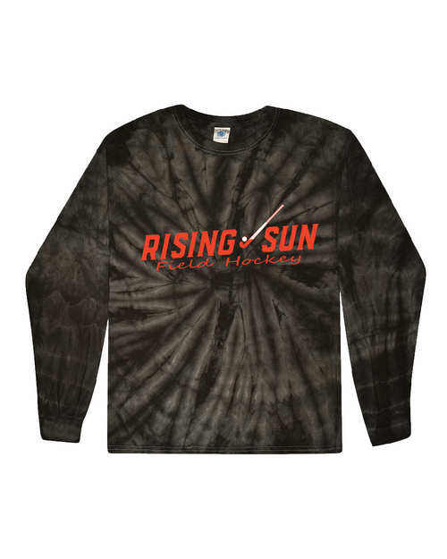 RS Field Hockey - CD200 - Tie-Dye Adult 100% Cotton Long-Sleeve T-Shirt - SPIDER BLACK only