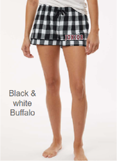 AHSHS - BW6501 - Women's Flannel Shorts - Black & White Buffalo Plaid only