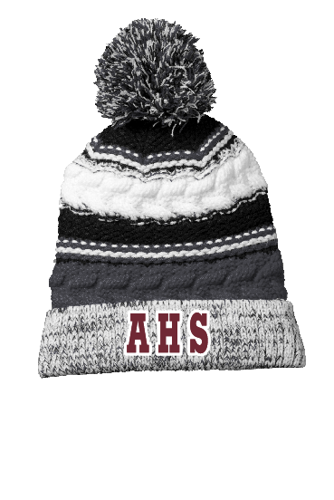 AHSHS - STC21 beanie with pompom - EMBROIDERY only