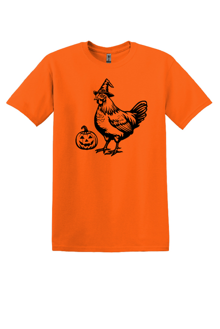 PAD - Day 19 - Chicken Pumpkin on Orange - Gildan Soft Style T-Shirt  YOUTH & UNISEX apparel 