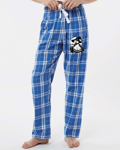 PAD - Day 17 - Pumpkin Duck on Royal/Silver -- Boxercraft Harley Flannel Pants/Shorts -- YOUTH & UNISEX apparel