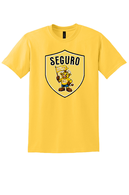 HHES - Seguro House - on Gold -  with DETERMINED down the center of back