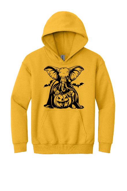 PAD - Day 22 - Elephant Pumpkin on Gold -- Gildan® Heavy Blend™ Hooded Sweatshirt YOUTH & UNISEX sizes