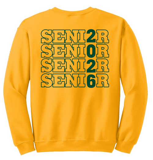 OHS Seniors - Crewneck Sweatshirt Variety - Unisex Apparel -- Small OHS on front with Large SENIOR design on back