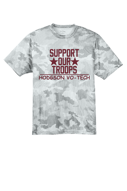 HVT - Supports our Troops - UNISEX  APPAREL - on SILVER camo