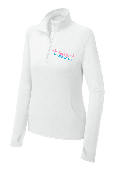 CCP - LST850 - Ladies Sport-Wick® Stretch 1/4-Zip Pullover - Small design on front & large design on back.