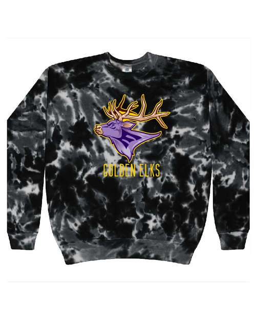 EHS Girls Basketball - CD8100 - Tie-Dye Adult 100% Cotton Crew Neck Sweatshirt -- Multiblack color only