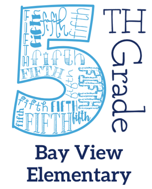 BVES - 5TH GRADE DESIGN APPAREL - on WHITE -  with teacher's name OR graduation year added to the back