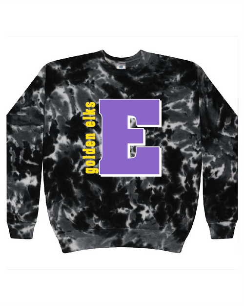 EHS - CD8100 - Tie-Dye Adult 100% Cotton Crew Neck Sweatshirt -- Multiblack color only
