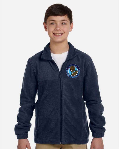 BVES -M990Y- Harriton Youth 8 oz. Full-Zip Fleece - With Embroidery Design