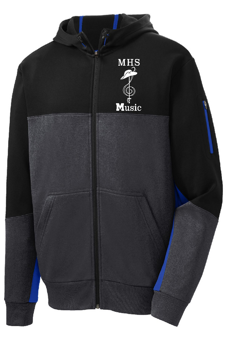 MHSMD - ST245 - Sport-Tek® Tech Fleece Colorblock Full-Zip Hooded Jacket