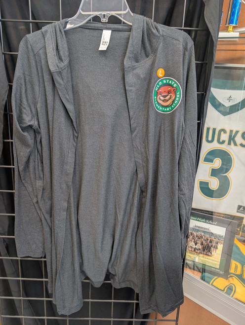 MDM - Large Dark Heather Cardigan w/ small OSE logo 