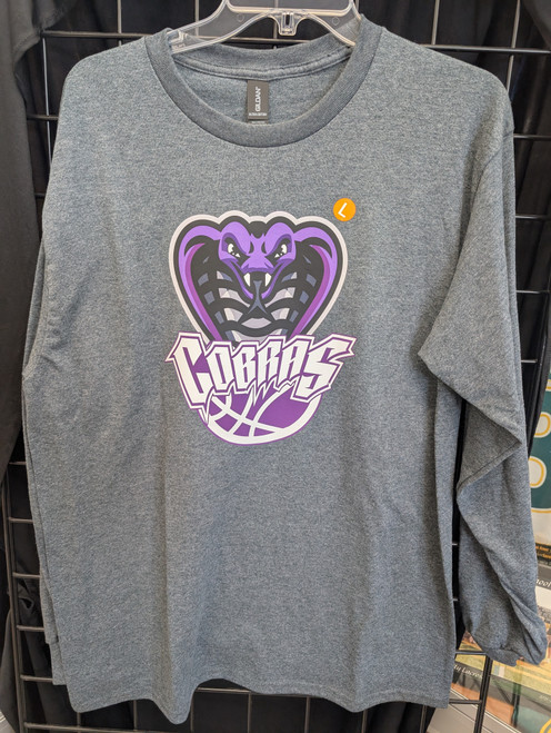 MDM - Large Dark Heather Long Sleeve w/ basketball cobra