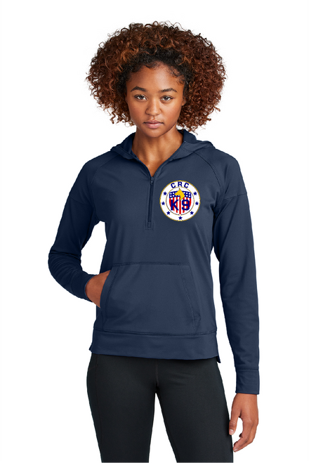 CRC - LST856 - Sport-Tek® Women's Sport-Wick® Stretch 1/2-Zip Hoodie - with embroidery design