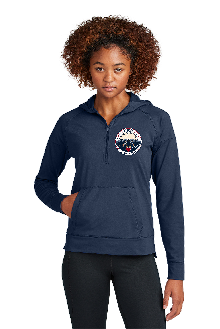 CRCCISM - LST856 - Sport-Tek® Women's Sport-Wick® Stretch 1/2-Zip Hoodie - with embroidery design